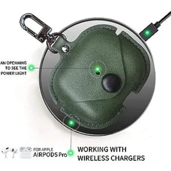 Green Leather Pouch For Airpods Pro